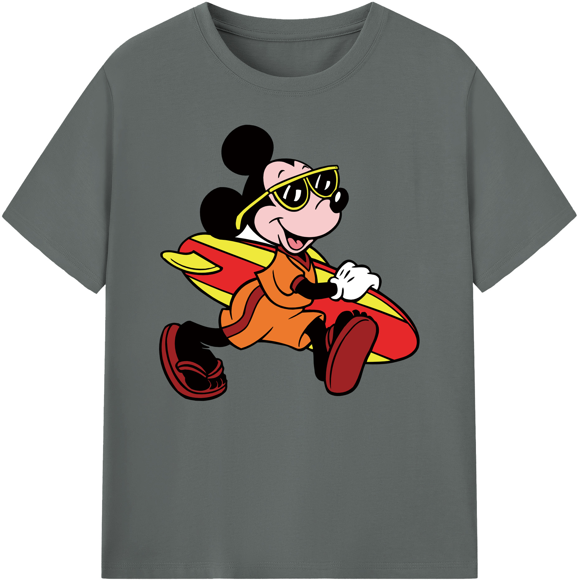 ミッキーマウス Mickey Mouse 綿100％ メンズ半袖Tシャツ｜肌触りやわらか＆通気性